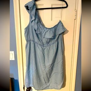Women’s Old Navy Chambray One Shoulder Dress - Never Worn